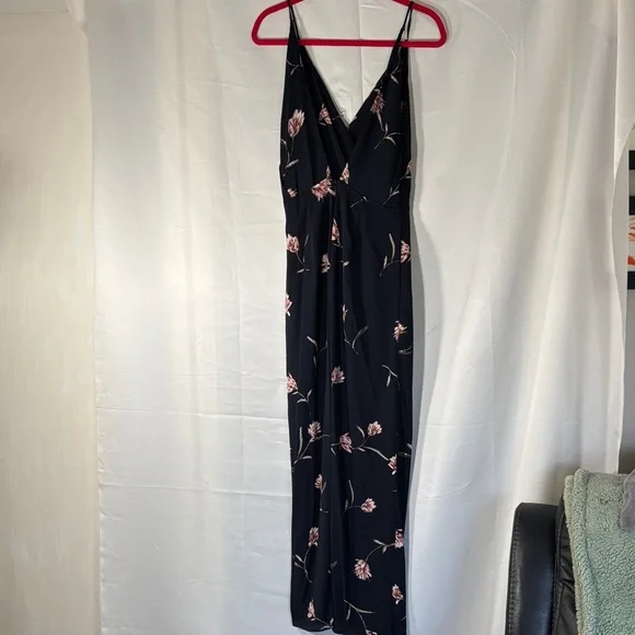 Lush Navy Maxi Dress with Pink Floral Print - Picture 7 of 11
